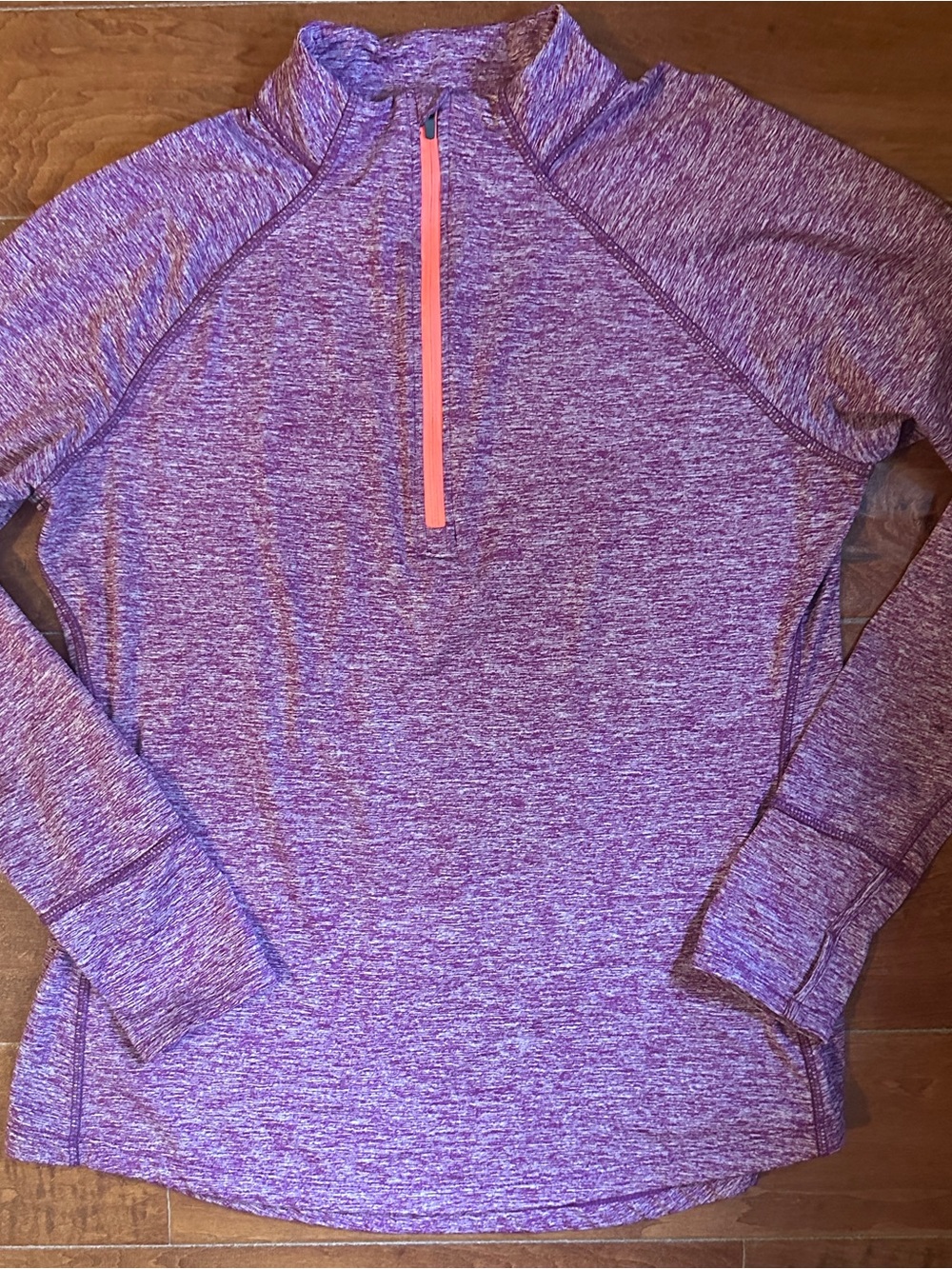 Tangerine Purple Heather Quarter-Zip Pullover with Coral Zipper
